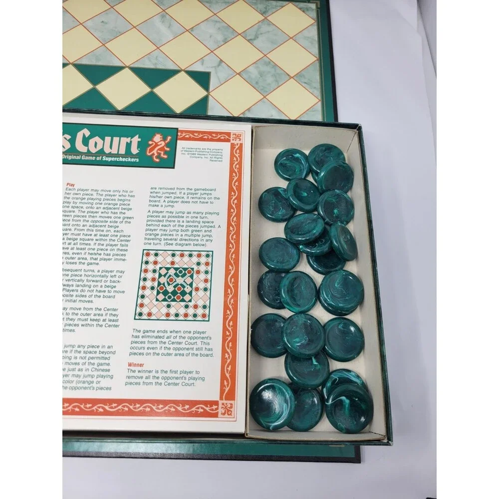 King's Court The Original Game of Super Checkers Golden Board Game 1989 Complete